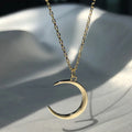 CAOSHI Manufacture Silver Gold Coating Moon Shape Pendant Necklace Fashion Design Link Chain Women Girls Necklace