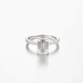 ATTA GEMS Hot Sale 2CT Emerald Cut 100% 925 Silver Women Wedding Band Moissanite Engagement Rings