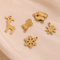 2024 Christmas Jewelry Enamel Charms for DIY Jewelry Making Gold Plated Stainless Steel Jewelry Accessories