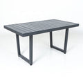 Joye Leisure Modern Farmhouse Aluminum Slat Dining & Coffee Table for Balcony