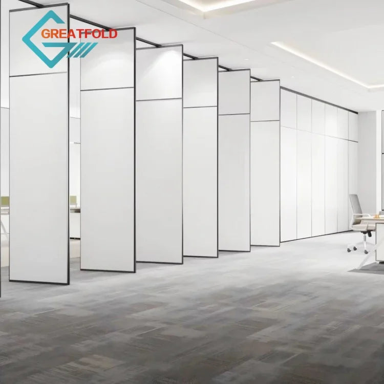 GreatFold Adjustable Flexible Folding Soundproof Room Divider Partition Wall with Ceiling Track Sliding for Office School Gym