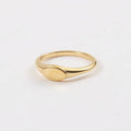 Wholesale Custom Engravable 18K Gold Plated Stainless Steel Oval Signet Rings for Women for Engagement Party Anniversary