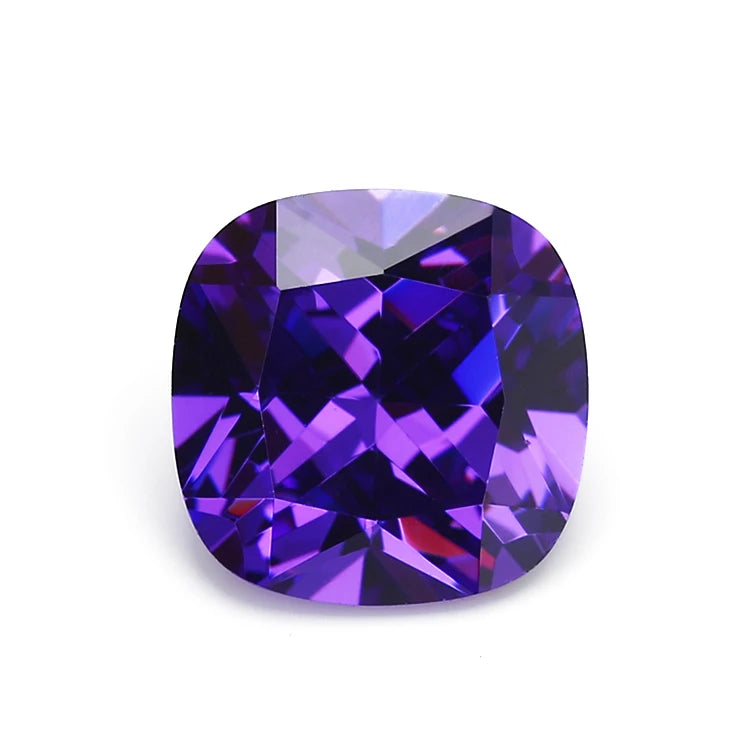 Hot Sale Violet Synthetic Stones Square Cushion Cut Cubic Zirconia for Fashion Jewelry