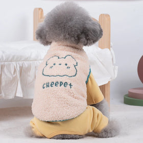 Pet Bear Embroidery Small Dog Fleece Classic Print Coat & Vest All Season Outdoor
