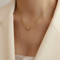 Stainless Steel Trending Jewelry Necklace for Women Cubic Zirconia Womans Diamond Pendant Necklaces