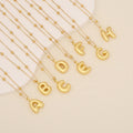 2025 New Arrival Fashion 18K Gold Minimalist Simple Chunky Big Collare 26 Custom Alphabet Bubble Balloon Initial Letter Necklace