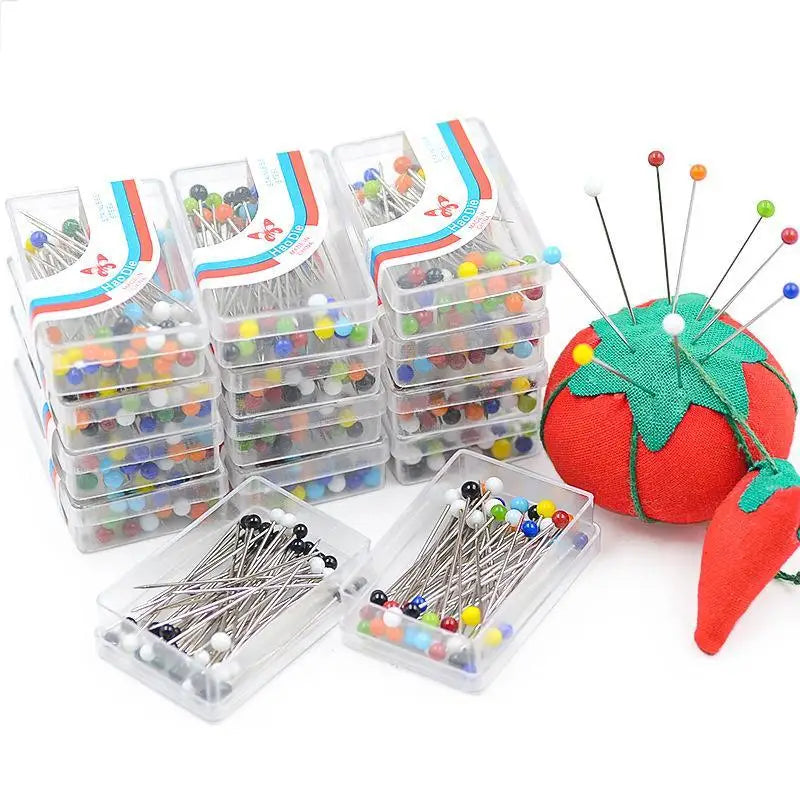 32mm Steel Hand Sewing Patchwork Fixing Pins Colorful Small Positioning Sewing Needles 50pcs/box