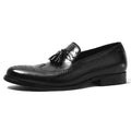Handmade Men's Casual Slip-on Loafer Shoes Top Layer Soft Durable Leather Embroidered Logo Waterproof Upper for Autumn Season