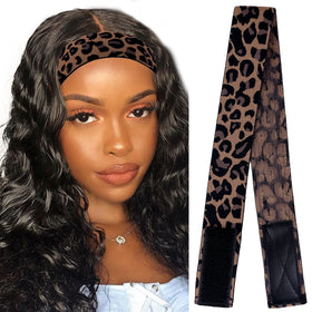 Leeons Golden Silver Leopard Custom Logo Fashionable Ladies Adjustable Fastening Belt Headband Edge Slayer Strap Elastic Wig