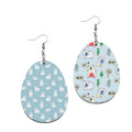 Sublimation Blank MDF Double Sided Round Earrings With Silver Color Hooks