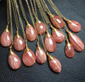 Natural Polished Rhodocrosite Gemstone Pendant  Copper Crystal Moon Shape Pendant for Gift