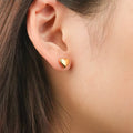 EManco Love Heart Stud Earrings Stainless Steel 14K Gold Plated Trendy Engagement Party Wedding Gift Jewelry for Women Girls
