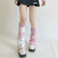 Wholesale Trending Reversible Knitted AB Kawaii Socks Slouch Pink Y2K Leg Warmers for Women