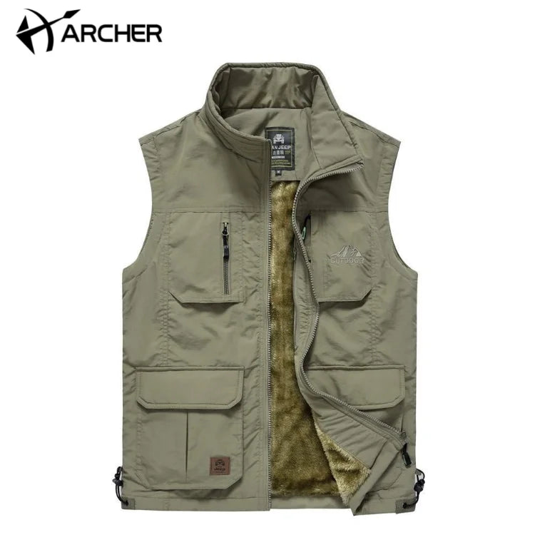 New Arrival Winter Fashion Vest Cargo Retro Custom Vest Utility Motorcycle Multi Pocket Men Sport Vest