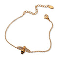 Luxury 18K Gold Stainless Steel Honey Bracelet for Women New Design with Zircon Inlaid Geometric Animal Shape Fashion Charm Gift
