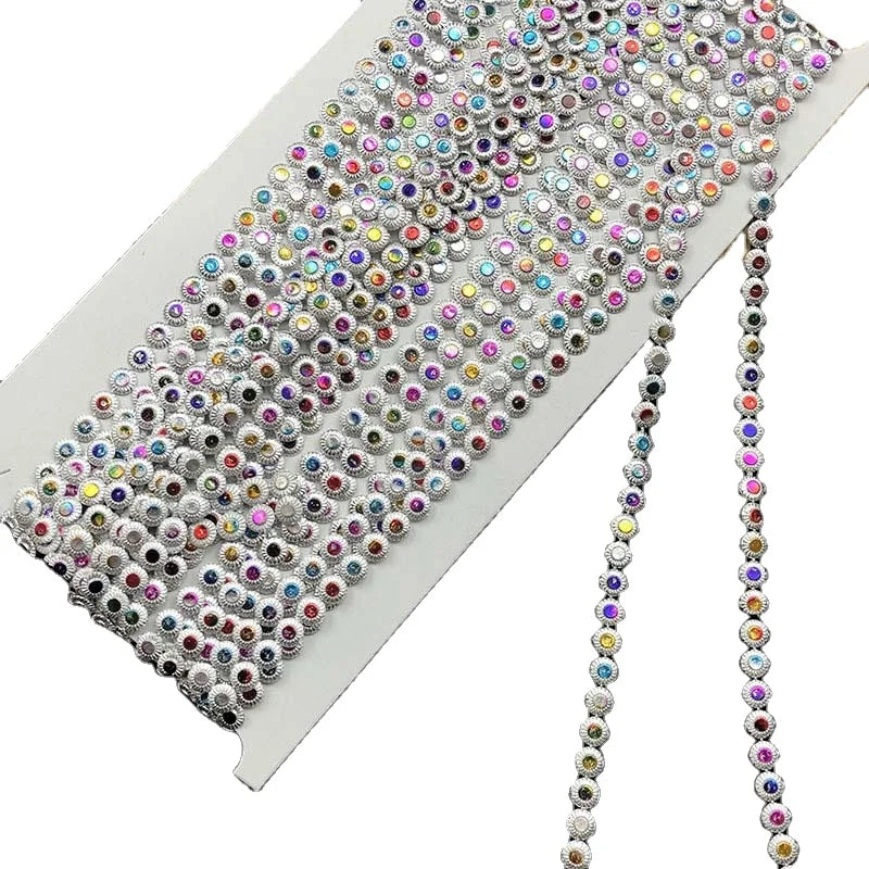 5mm Diy Home Textile Clothing Accessories Sewing Beaded Fabric Trims Upholstery Gold Silver Plated Doll Dress Costume Chain Lace