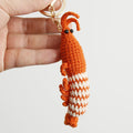Wholesale Handmade Cotton Whiteleg Shrimp Crochet Knitted Hanging Charm Key Chain