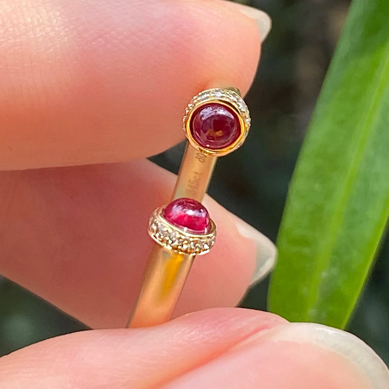 Fashion Wholesale Jewelry Women Natural Ruby Diamond Gemstone Genuine 18k Gold Ring