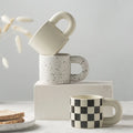Pangpang INS Style Nordic Low MOQ Porcelain Ceramic Coffee Mug with Fat Handle for Milk or Coffee
