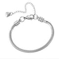 Women Stainless Steel Jewelry Adjustable Hip Hop Round Snake Twisted Strap Bead Rose Gold Plated Heart Snake Chain Bracelets