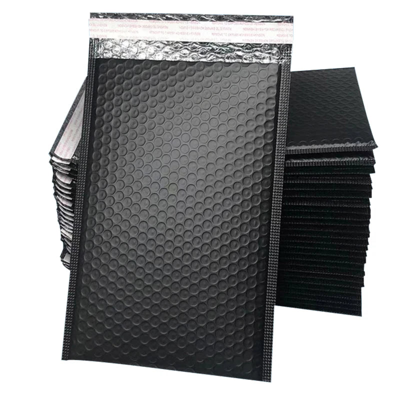 Customized Logo Self Seal Poly Bubble Mailers Waterproof Padded Envelopes Black Pink Bubble Protective Packaging for Watches