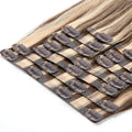 Inice Double Drawn Straight Clip in Hair Extensions No Tangle No Shedding Fuller Ends Light Brown Clip in Human Hair