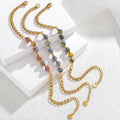Spring Summer Cuba Chain Natural Stone Simple Titanium Steel Bracelet Leisure Holiday Waterproof Stainless Steel Jewelry