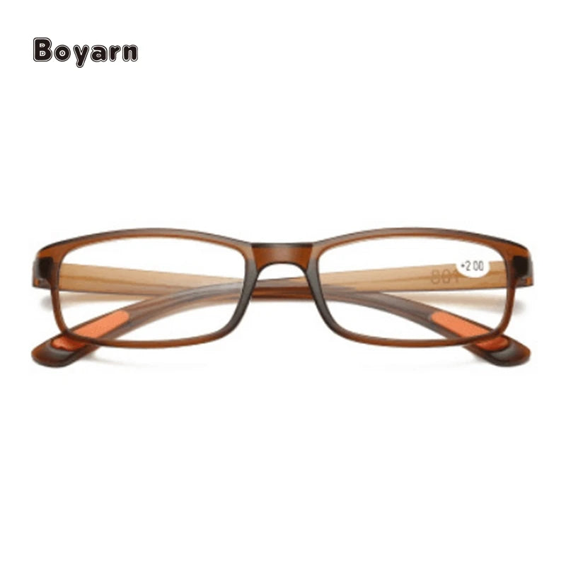 Boyarn Cheap PC Unisex Slim Lens Wholesale Eyeglasses Frames Custom Logo Elder Reading Glasses Eyewear