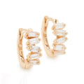LOZRUNVE Hot Selling 925 Silver 18k Gold Jewelry Fashion Baguette Delicate Huggie Hoop Earring