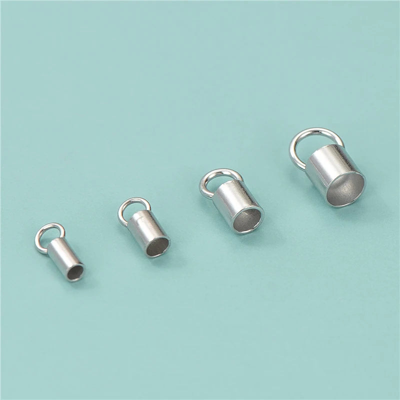 S925 Sterling Silver Leather Cord Bracelet Clasps Hooks 2-4mm Crimps End Tip Connectors for Jewelry Making Findings
