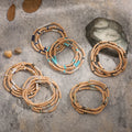 Hand-woven Simplicity 3 Layers Hand String Howlite Wooden Beads  Wooden Bead Bracelet