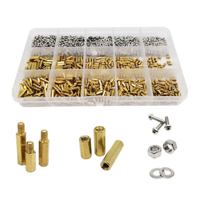 510/680/1700pc M2 M2.5 M3 M4 Screw Nut Assortment Kit Set Copper PCB Board Hex Hexagon Column Standoff Pillar Solid Brass Spacer