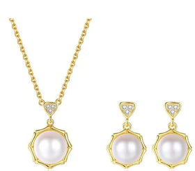 Rainbowking Pearl Necklace Female Single Square Round Fashion Collarbone Chain Hot Jewelry Metal Sweater Chain Niche