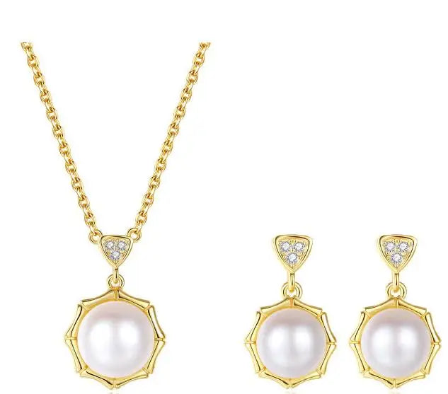 Rainbowking Pearl Necklace Female Single Square Round Fashion Collarbone Chain Hot Jewelry Metal Sweater Chain Niche