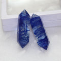 Wholesale Double-Pointed Wand Blue Crystal Faceted Prism Bar for Meditation Therapy Home Decor-Polished Technique