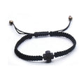 Wholesale Handmade Christian Symbol Religious Accessories Wooden  Cross Rosary Bracelet
