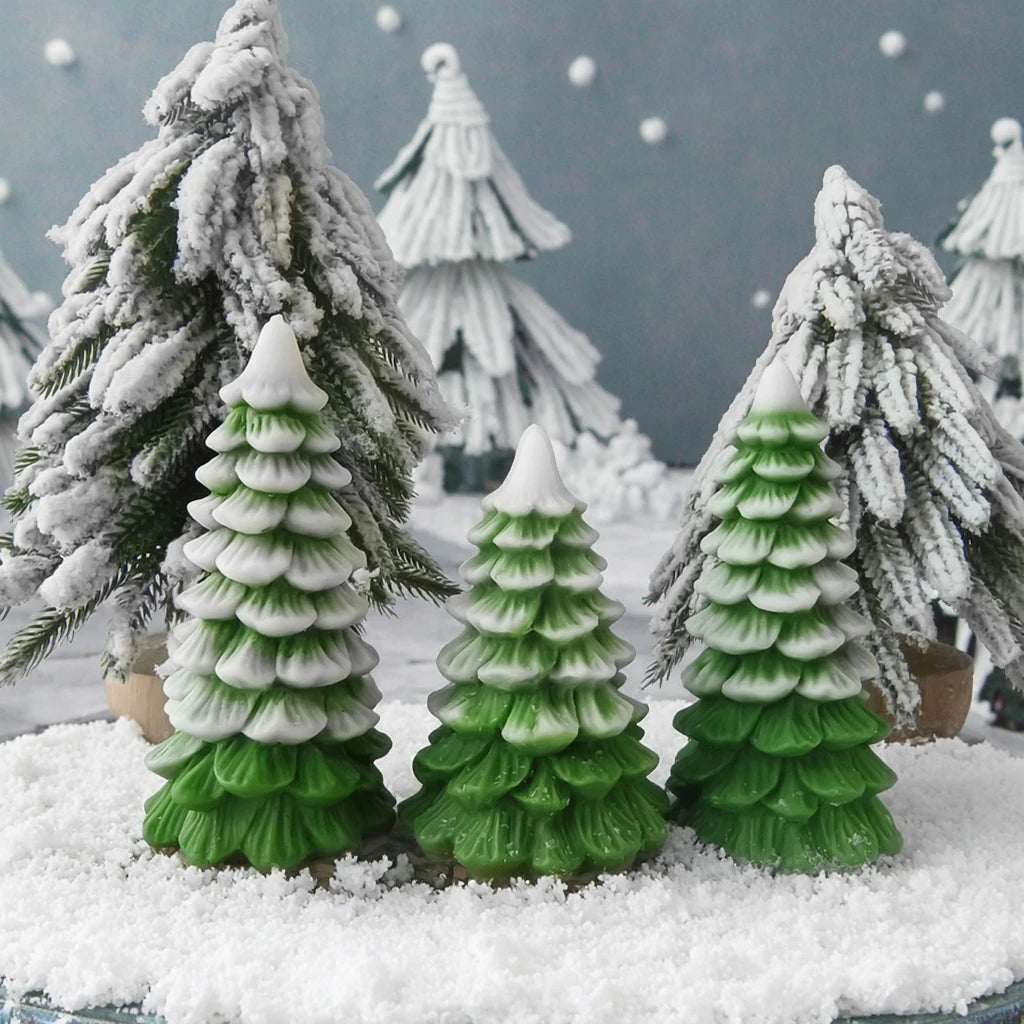 DIY Christmas Tree Silicone Mold Aromatherapy Candle Molds Plaster Ornaments 3D Diy Handmade Soap Drop Glue Plaster Moulds