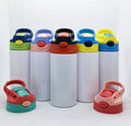Insulation Coffee Cup Double Wall Water Bottle with Straw 350ml Stainless Steel Kids Bottle Blanks Sublimation Sippy Cup
