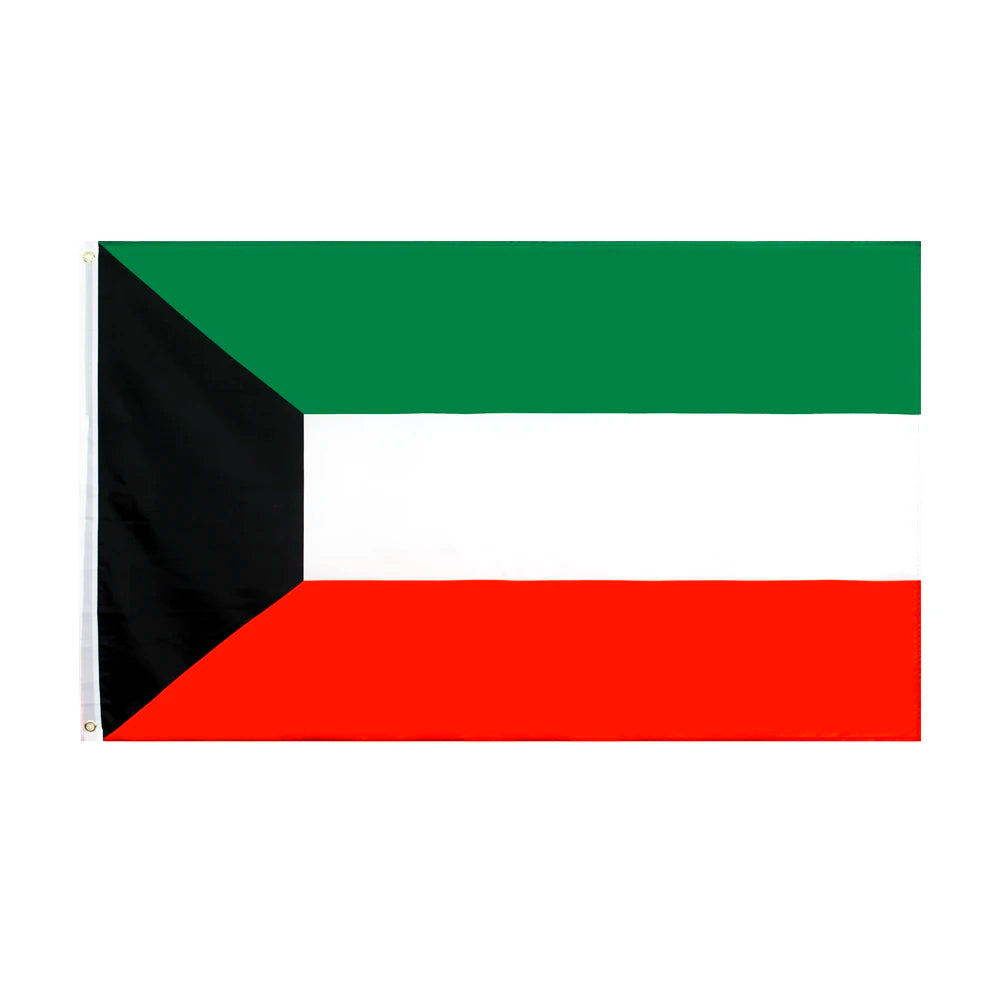 Ready to Ship 100% Polyester 3x5ft Stock Printed KW Kuwaiti State of Kuwait Flag