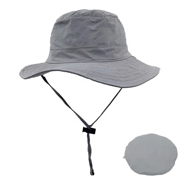 Outdoor Casual Cycling Leaf Pattern Plain Bucket Hat UV Protection Waterproof Lightweight Foldable Sun Hat