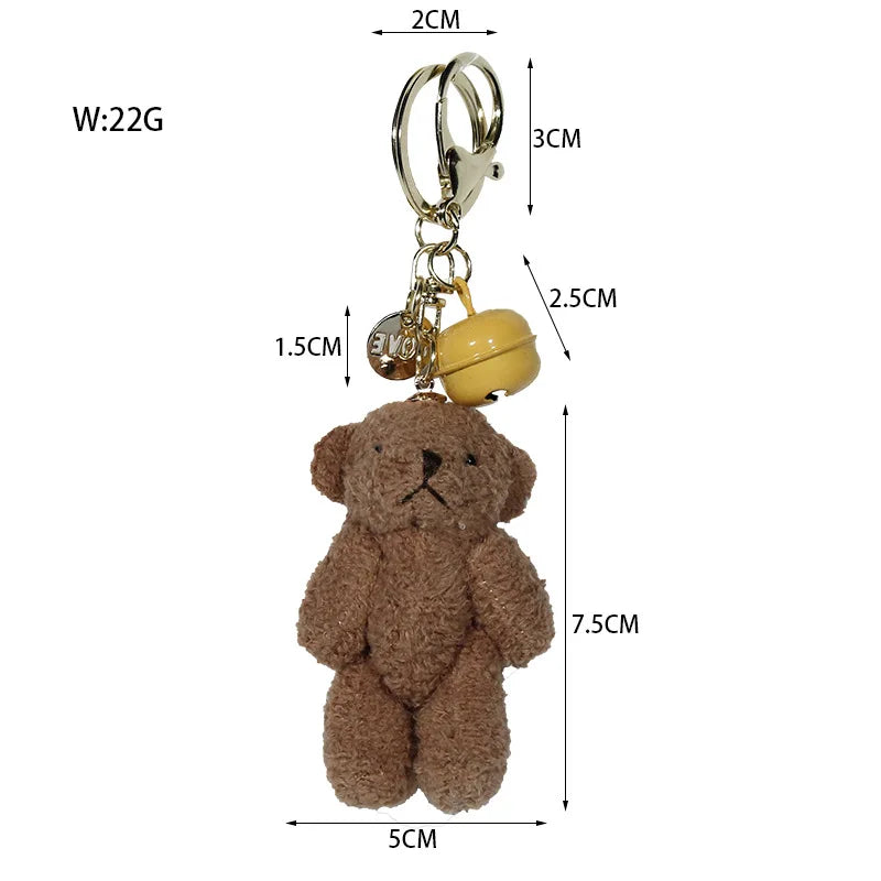 Promotional New Cute Animal Small Size Fuzzy Fluffy Stuffed Plush Mini Toy Bear Keychain