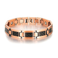 Dongguan Jewelry Factory Carbon Fiber Man Bracelet Customized Bio Magnetic Energy Man Copper Bracelet
