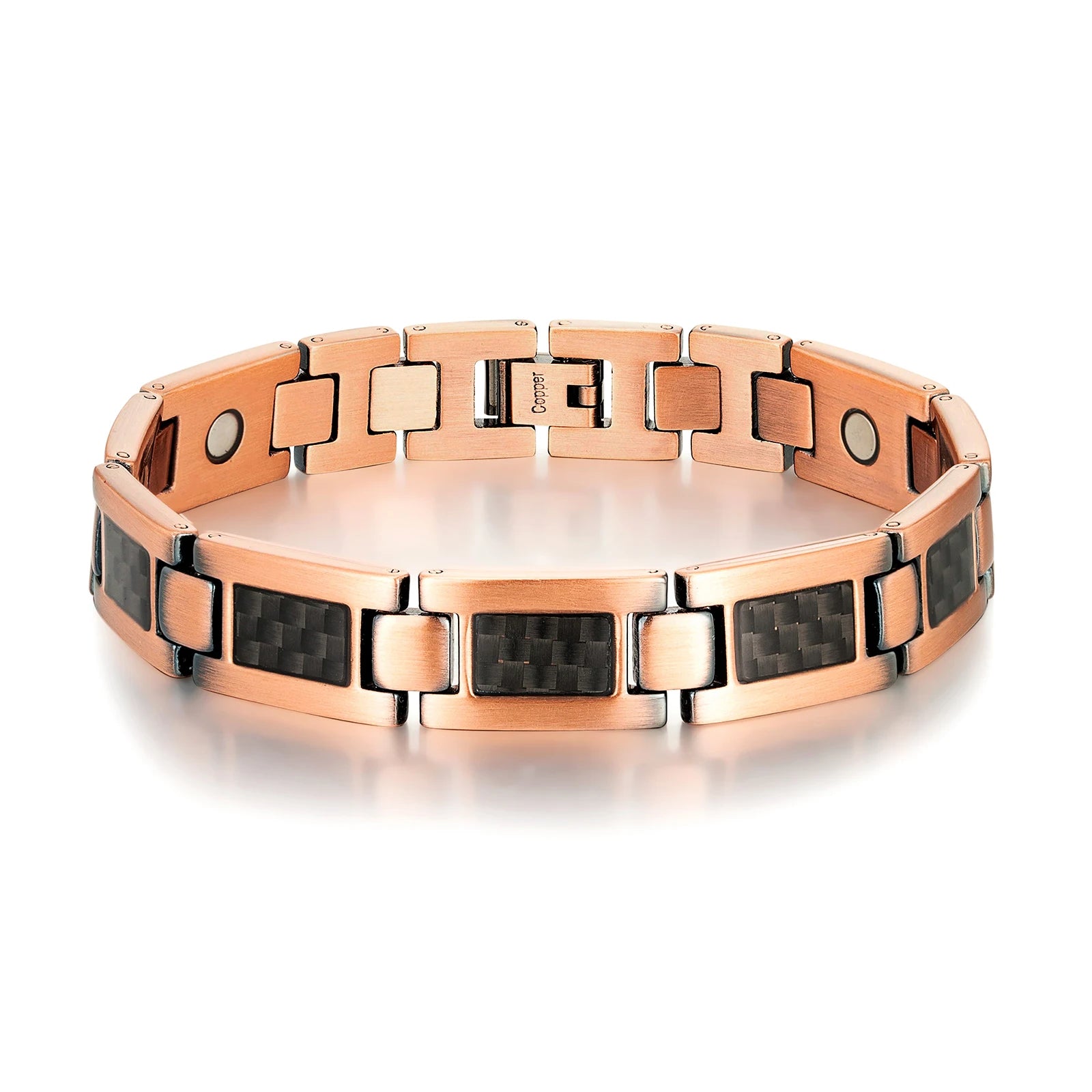 Dongguan Jewelry Factory Carbon Fiber Man Bracelet Customized Bio Magnetic Energy Man Copper Bracelet