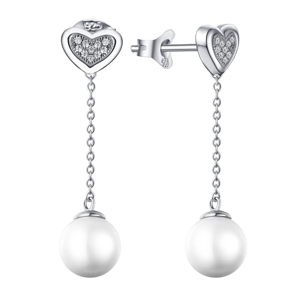 Best Seller Classic Fine Jewellery 100% 925 Sterling Silver 8Mm Drop Shape Mother of Pearl Earrings Jewelry