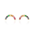 Customized rainbow Jewelry Fashion Sterling Silver Stud Earrings for Women
