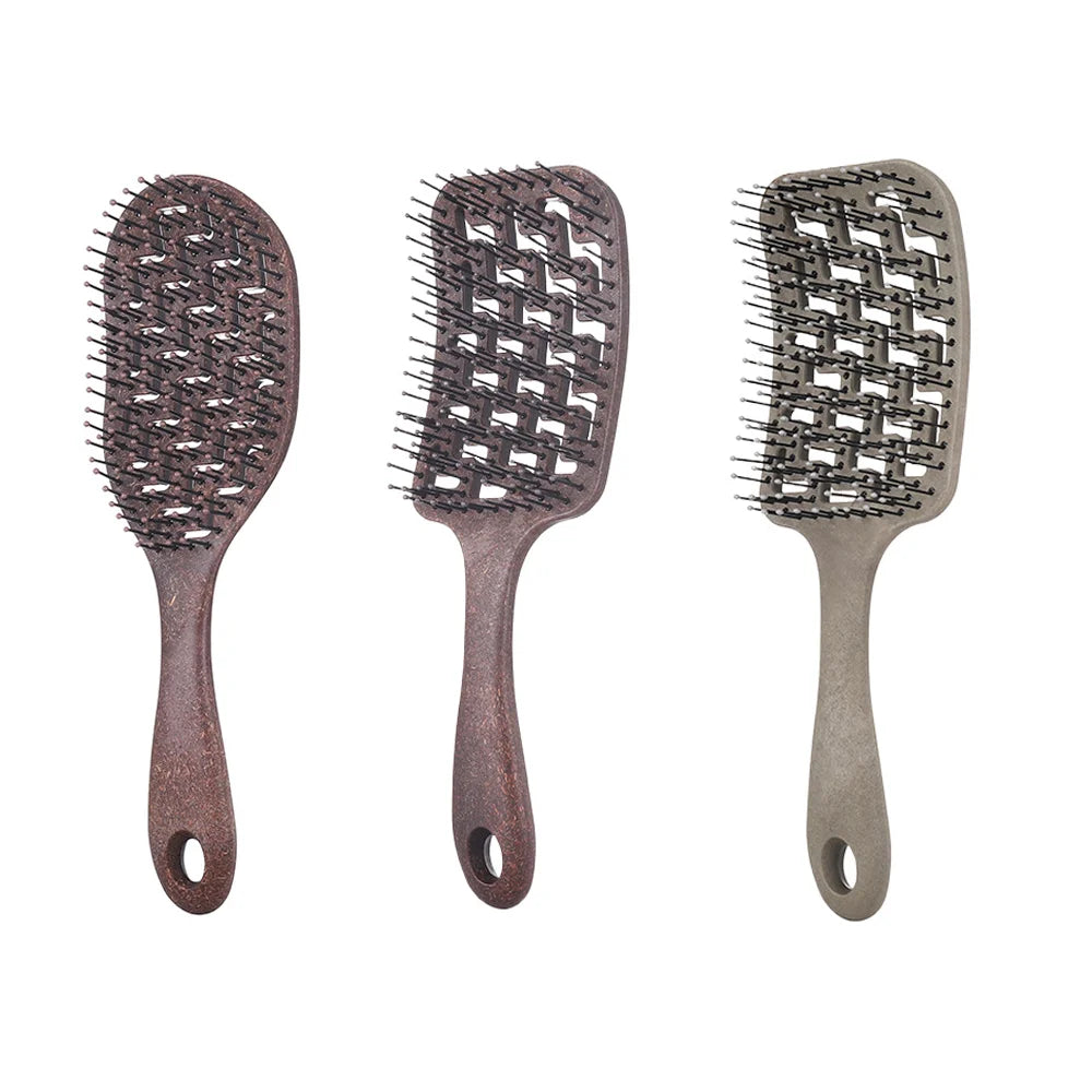 New Arrival Eco-Friendly Hair Salon Tools Biodegradable Coconut Scalp Massage Brush Hair Styling Comb Hair Detangler Brush