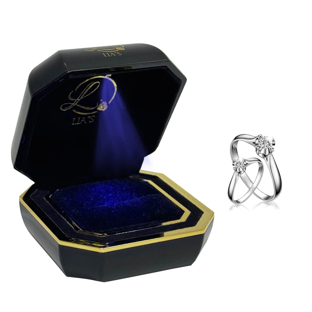 Light up Velvet Luxury Jewelry Box With Led Light