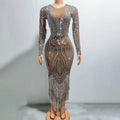 2023 Products Diamond Rhinestones Tassels Shiny Brown Birthday Dress Elegant Evening Dress Womens for Party Novance