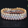 Fashion Trendy Shiny White Round 5mm Cubic Zirconia CZ Stone Tennis Bracelet for Women Man Party Wedding Bridal Jewelry