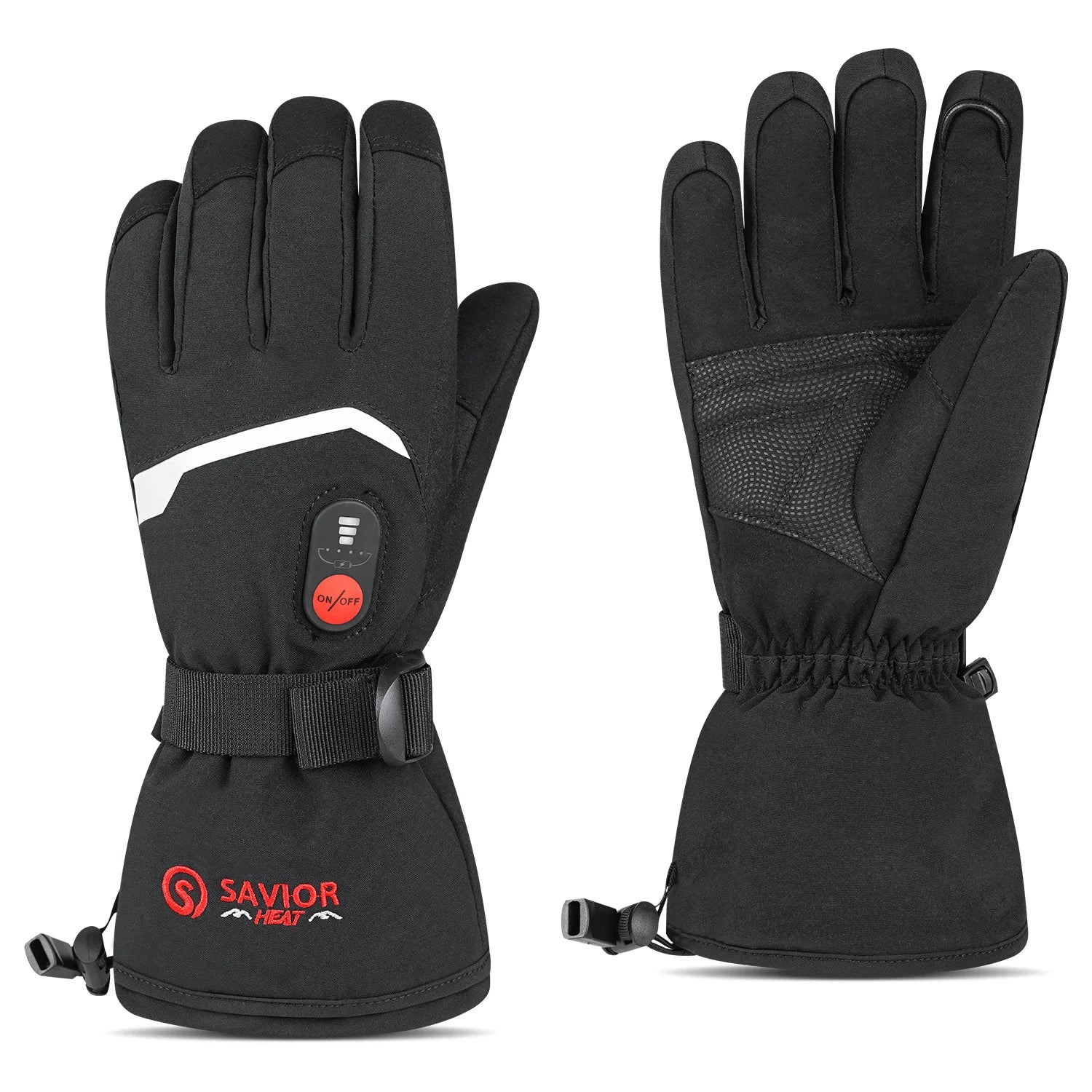 Black Waterproof Windproof Ski Gloves Heated Thermal for Winter Outdoor Sports Heated  Gloves